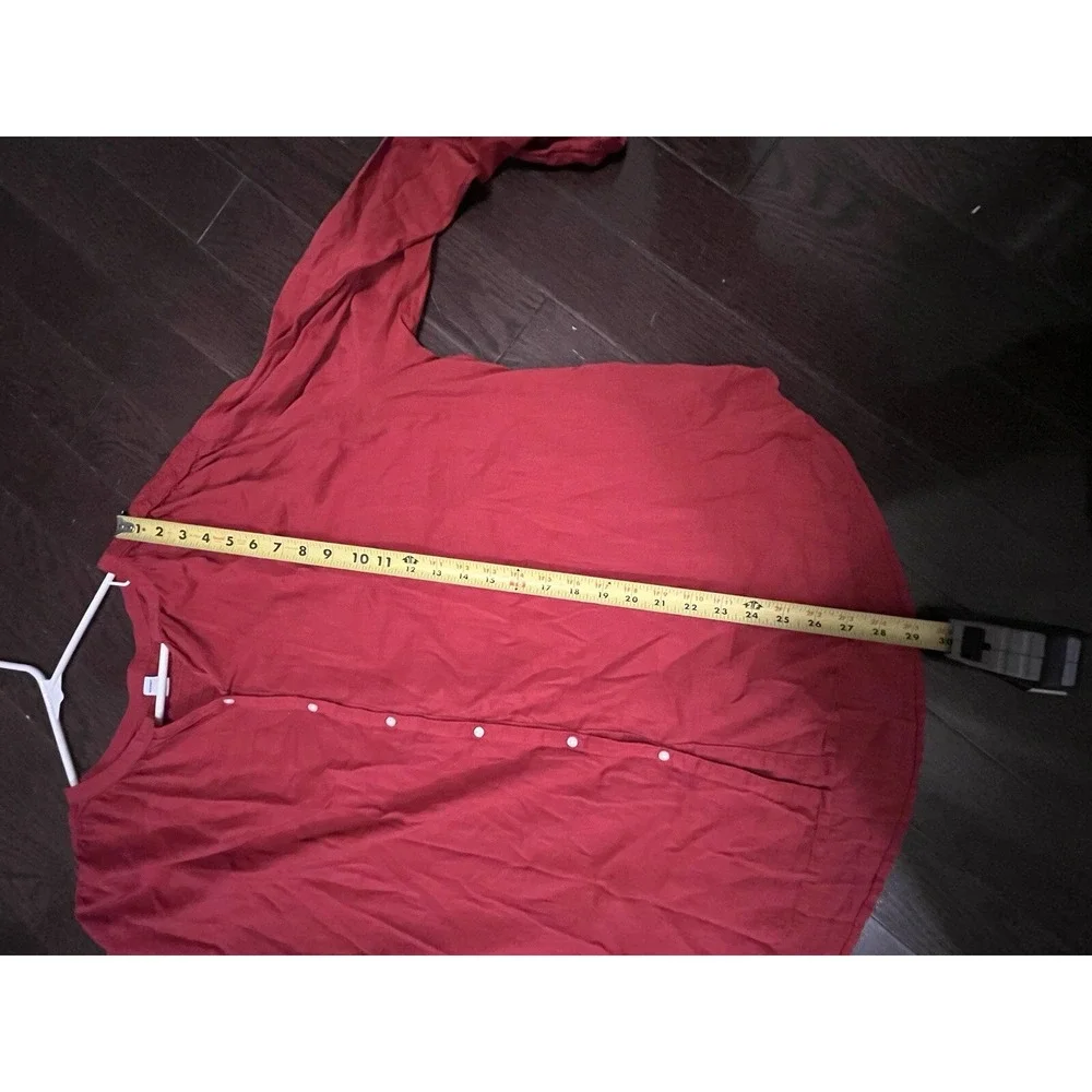 Old Navy Women's Oversized Smocked-Yoke Shirt Red XXL